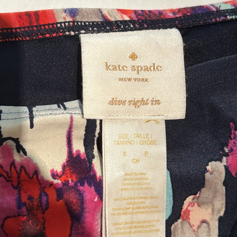 Kate Spade dive right in floral bikini bottoms swim suit swimwear navy red Small - Picture 2 of 5